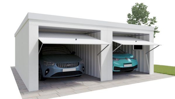 DUROBOX® Fertiggarage als Doppelgarage mit zwei Toren DUROBOX® Fertiggarage als Doppelgarage mit zwei Toren