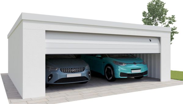 Konfigurator Durobox Großraumgarage mit einem durchgehenden Tor Konfigurator Durobox Großraumgarage mit einem durchgehenden Tor